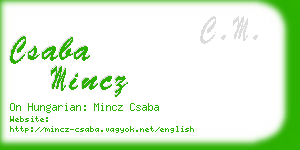 csaba mincz business card